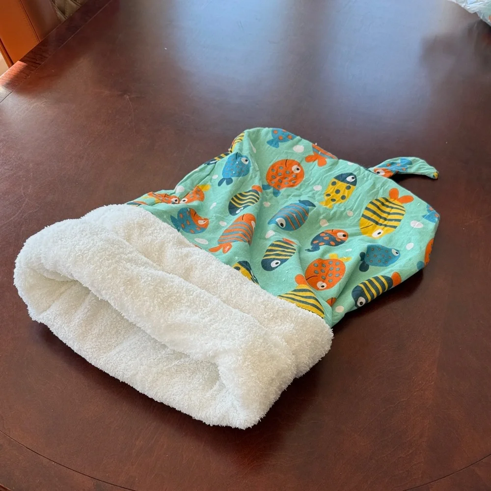 Colorful Fish Print Cat Sleeping Bag/Bed